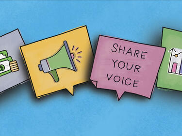 four sticky notes lined up