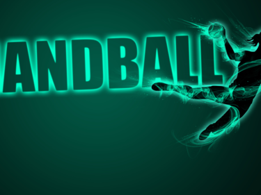 words "Handball" with player holding a ball
