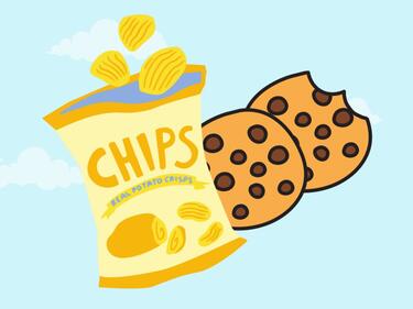 bag of chips and cookies