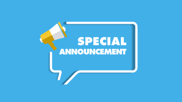 mega phone with words "special announcement"