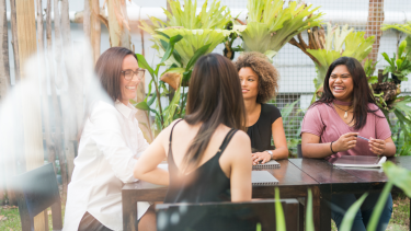 parents meeting around a table