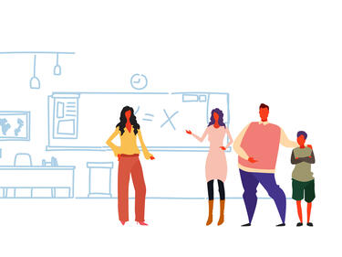 cartoon people talking