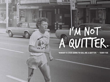 Terry Fox running on a road