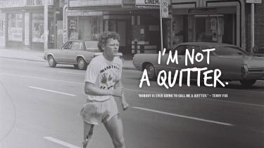 Terry Fox running on a road