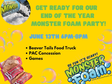 foam part and food images on yellow backgroun